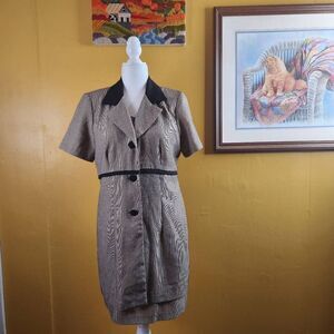 DBY Vintage Houndstooth Dress Gray Jacket & Dress Junior Women's 9 90's Retro 50